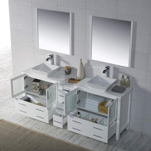 Load image into Gallery viewer, Blossom 001 84S1 01 V M Sydney 84 Inch Vanity with Ceramic Double Vessel Sinks & Mirrors - White
