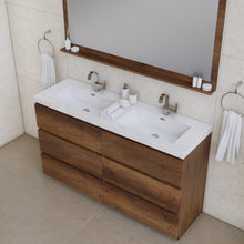 Load image into Gallery viewer, Alya Bath AB-MOA60D-RW Paterno 60 inch Double Modern Freestanding Bathroom Vanity, Rosewood