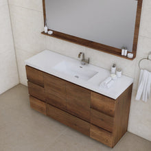 Load image into Gallery viewer, Alya Bath AB-MOA60S-RW Paterno 60 inch Single Modern Freestanding Bathroom Vanity, Rosewood