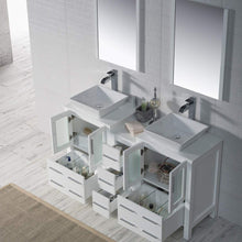 Load image into Gallery viewer, Blossom 001 60S1 01 V Sydney 60 Inch Vanity with Ceramic Double Vessel Sinks - White