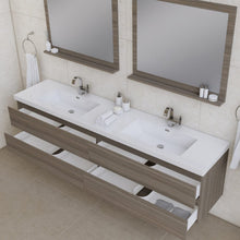Load image into Gallery viewer, Alya Bath AB-MOF84D-G Paterno 84 inch Modern Wall Mounted Bathroom Vanity, Gray