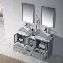 Load image into Gallery viewer, Blossom 001 60S1 15 V M Sydney 60 Inch Vanity with Ceramic Double Vessel Sinks & Mirrors - Metal Gray