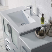 Load image into Gallery viewer, Blossom 001 42S 15 C Sydney 42 Inch Vanity with Ceramic Sink & Side Cabinet - Metal Grey