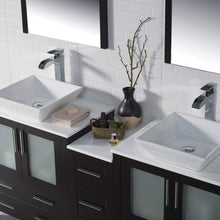 Load image into Gallery viewer, Blossom 001 72 02 V M Sydney 72 Inch Vanity with Ceramic Double Vessel Sinks & Mirrors - Espresso
