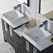 Load image into Gallery viewer, Blossom 001 60S1 02 V Sydney 60 Inch Vanity with Ceramic Double Vessel Sinks - Espresso