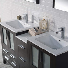 Load image into Gallery viewer, Blossom 001 60S1 02 C M Sydney 60 Inch Vanity with Ceramic Double Sinks & Mirrors - Espresso