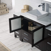 Load image into Gallery viewer, Blossom 001 60S2 02 V M Sydney 60 Inch Vanity with Ceramic Vessel Sink & Mirror - Espresso