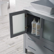 Load image into Gallery viewer, Blossom 001 42S 15 V Sydney 42 Inch Vanity with Ceramic Vessel Sink & Side Cabinet - Metal Grey