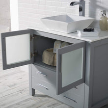 Load image into Gallery viewer, Blossom 001 36 15 V M Sydney 36 Inch Vanity with Ceramic Vessel Sink & Mirror - Metal Grey