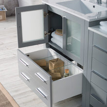 Load image into Gallery viewer, Blossom 001 72 15 C M Sydney 72 Inch Vanity with Ceramic Double Sinks & Mirrors - Metal Gray