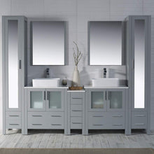 Load image into Gallery viewer, Blossom 001 102 15 V Sydney 102 Inch Vanity with Ceramic Double Vessel Sinks - Metal Gray