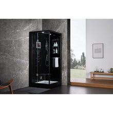 Load image into Gallery viewer, Maya Bath 203 Arezzo-Black-Left Steam Shower