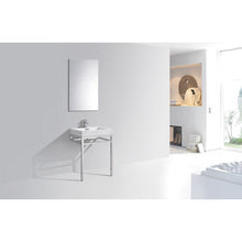 Load image into Gallery viewer, Kubebath CH24 Haus 24" Stainless Steel Console w/ White Acrylic Sink - Chrome