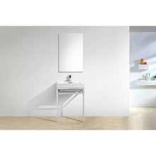 Load image into Gallery viewer, Kubebath CH24 Haus 24" Stainless Steel Console w/ White Acrylic Sink - Chrome