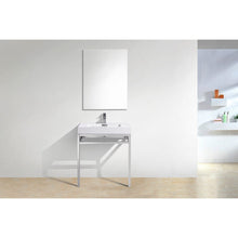 Load image into Gallery viewer, Kubebath CH30 Haus 30" Stainless Steel Console w/ White Acrylic Sink - Chrome