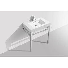 Load image into Gallery viewer, Kubebath CH30 Haus 30" Stainless Steel Console w/ White Acrylic Sink - Chrome