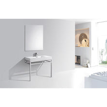 Load image into Gallery viewer, Kubebath CH40 Haus 40" Stainless Steel Console w/ White Acrylic Sink - Chrome