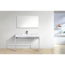 Load image into Gallery viewer, Kubebath CH48 Haus 48" Stainless Steel Console w/ White Acrylic Sink - Chrome