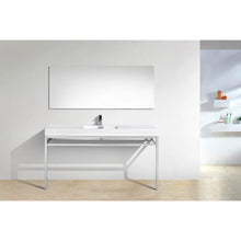 Load image into Gallery viewer, Kubebath CH60S Haus 60" Single Sink Stainless Steel Console w/ White Acrylic Sink - Chrome