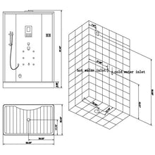 Load image into Gallery viewer, PLATINUM DZ956F8 Black STEAM SHOWER 59" X 35" X 87"