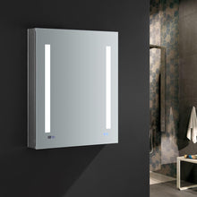 Load image into Gallery viewer, Fresca FMC012430-L Tiempo 24" Wide x 30" Tall Bathroom Medicine Cabinet w/ LED Lighting & Defogger