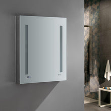 Load image into Gallery viewer, Fresca FMC012430-L Tiempo 24" Wide x 30" Tall Bathroom Medicine Cabinet w/ LED Lighting & Defogger