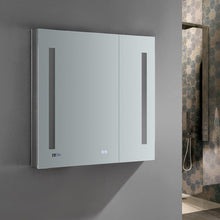 Load image into Gallery viewer, Fresca FMC013030 Tiempo 30" Wide x 30" Tall Bathroom Medicine Cabinet w/ LED Lighting & Defogger