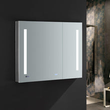 Load image into Gallery viewer, Fresca FMC013630 Tiempo 36" Wide x 30" Tall Bathroom Medicine Cabinet w/ LED Lighting & Defogger