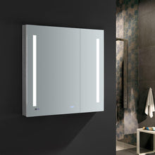 Load image into Gallery viewer, Fresca FMC013636 Tiempo 36" Wide x 36" Tall Bathroom Medicine Cabinet w/ LED Lighting & Defogger