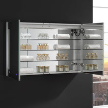 Load image into Gallery viewer, Fresca FMC014830 Tiempo 48" Wide x 30" Tall Bathroom Medicine Cabinet w/ LED Lighting & Defogger