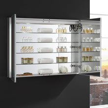 Load image into Gallery viewer, Fresca FMC014836 Tiempo 48" Wide x 36" Tall Bathroom Medicine Cabinet w/ LED Lighting & Defogger