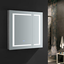 Load image into Gallery viewer, Fresca FMC023030 Spazio 30" Wide x 30" Tall Bathroom Medicine Cabinet w/ LED Lighting & Defogger