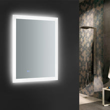 Load image into Gallery viewer, Fresca FMR012430 Angelo 24" Wide x 30" Tall Bathroom Mirror w/ Halo Style LED Lighting and Defogger