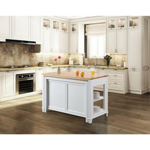 Load image into Gallery viewer, Design Element KD-01-W Medley 54 In. Kitchen Island With Slide Out Table in White