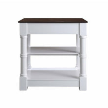 Load image into Gallery viewer, Design Element KD-03-36-W-WD Monterey 36 In. Kitchen Island With Dark Walnut Veneered Wood Countertop in White