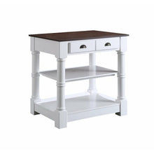 Load image into Gallery viewer, Design Element KD-03-36-W-WD Monterey 36 In. Kitchen Island With Dark Walnut Veneered Wood Countertop in White