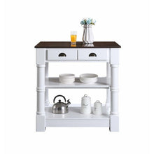 Load image into Gallery viewer, Design Element KD-03-36-W-WD Monterey 36 In. Kitchen Island With Dark Walnut Veneered Wood Countertop in White
