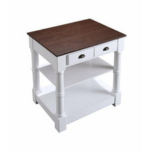 Load image into Gallery viewer, Design Element KD-03-36-W-WD Monterey 36 In. Kitchen Island With Dark Walnut Veneered Wood Countertop in White