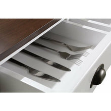 Load image into Gallery viewer, Design Element KD-03-36-W-WD Monterey 36 In. Kitchen Island With Dark Walnut Veneered Wood Countertop in White