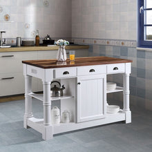 Load image into Gallery viewer, Design Element KD-03-52-W-WD Monterey 52 In. Kitchen Island With Espresso Wood Countertop in White