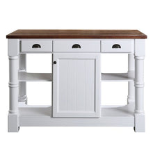 Load image into Gallery viewer, Design Element KD-03-52-W-WD Monterey 52 In. Kitchen Island With Espresso Wood Countertop in White