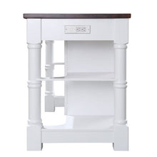Load image into Gallery viewer, Design Element KD-03-52-W-WD Monterey 52 In. Kitchen Island With Espresso Wood Countertop in White
