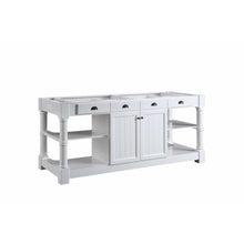 Load image into Gallery viewer, Design Element KD-03-80-W-ST Monterey 80 In. Kitchen Island With White Quartz Sintered Stone Countertop in White