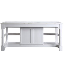 Load image into Gallery viewer, Design Element KD-03-80-W-ST Monterey 80 In. Kitchen Island With White Quartz Sintered Stone Countertop in White