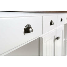 Load image into Gallery viewer, Design Element KD-03-80-W-ST Monterey 80 In. Kitchen Island With White Quartz Sintered Stone Countertop in White