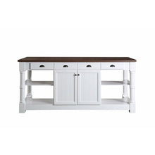 Load image into Gallery viewer, Design Element KD-03-80-W-WD Monterey 80 In. Kitchen Island With Dark Walnut Veneered Wood Countertop in White