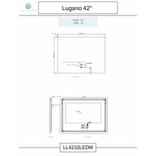 Load image into Gallery viewer, Lexora LL4232LEDM Lugano 42" Wide x 32" Tall LED Mirror w/ Defogger