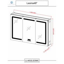Load image into Gallery viewer, Lexora LL4832LEDMC Lesina 48" Wide x 32" Tall LED Medicine Cabinet w/ Defogger