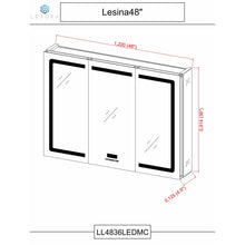 Load image into Gallery viewer, Lexora LL4836LEDMC Lesina 48" Wide x 36" Tall LED Medicine Cabinet w/ Defogger