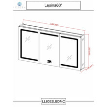 Load image into Gallery viewer, Lexora LL6032LEDMC Lesina 60" Wide x 32" Tall LED Medicine Cabinet w/ Defogger
